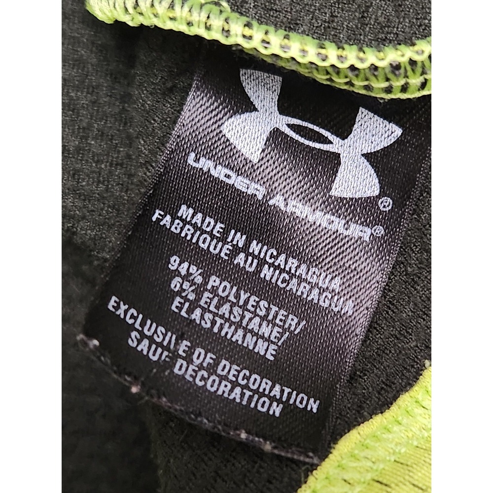 UA Fitted Coupe Ajustee Cold Gear Thumbhole LS Neon Green Thermal Women's Size L - Picture 8 of 8